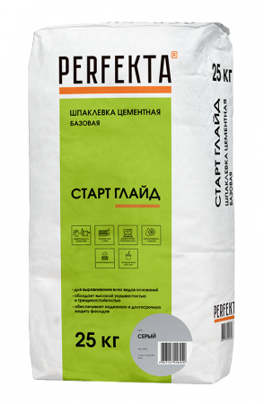 Шпаклевка цементная базовая Старт Глайд МН серый, 25 кг